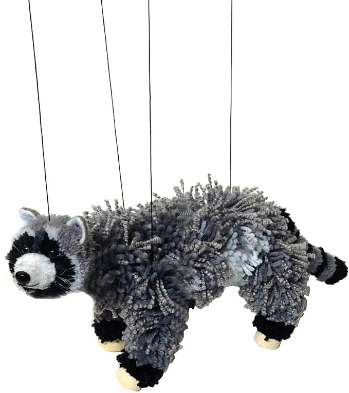 Artisan Owl Raccoon Marionette Puppet - Image 4