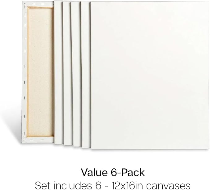 KINGART 805-6 White Stretched Canvas, 100% Cotton, Gesso Primed, - Image 3