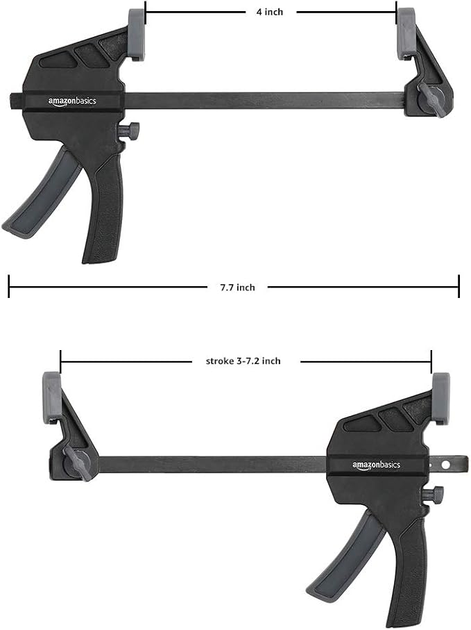 Amazon Basics 6-Piece Easy-to-Use One-Handed Trigger Clamp Set, 2 Pack of 4-inch - Image 4