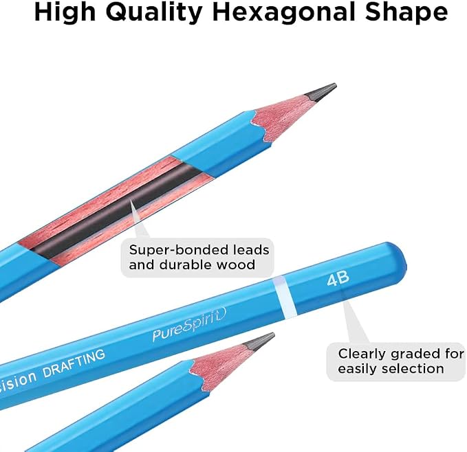 Sketch Pencils for Drawing 4B, Sketching & Doodling | Graphite Pencil for - Image 2