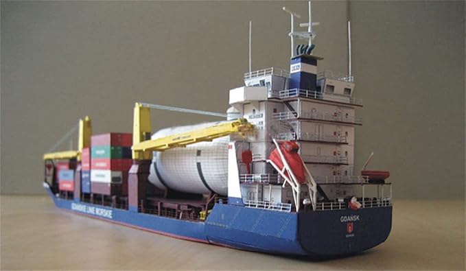 MOUDOAUER 1/400 Polish Gdansk Cargo Ship Paper Model Set - Image 6