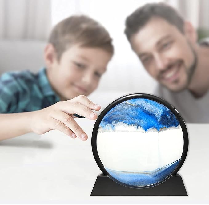 Muyan Moving Sand Art Picture Sandscapes in Motion Round Glass 3D Deep Sea Sand - Image 6