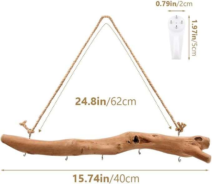 2Pcs 15 Inch Natural Driftwood Decorative Branches Farmhouse Home Wall Hanging - Image 5