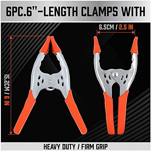 27-Piece 6-Inch Heavy Duty Spring Clamp Set, Large Metal Spring Clamps - Image 3