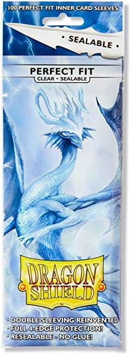 10 Packs Dragon Shield Sealable Inner Sleeve Clear Standard Size 100 ct Card by DragonShield