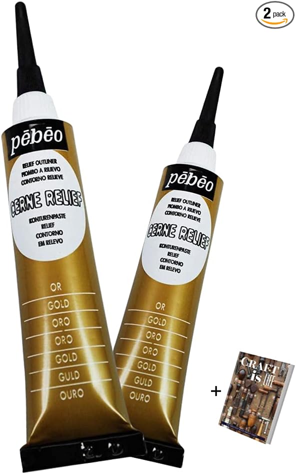 Gold Cerne Relief Outliner- 2 Pack Paint Dimensional Color Relief Paste- Mixed by Unknown