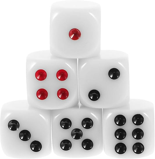 SUPVOX 6 Dice Set Single-Sided Resin Dice 0.62 Inch Game by SUPVOX