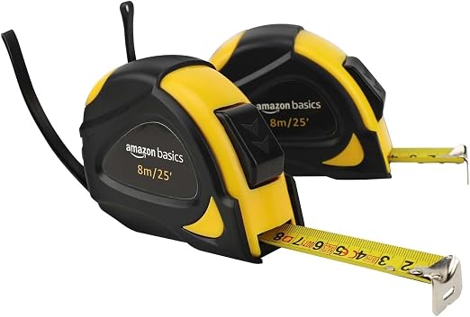 Amazon Basics Self-Locking Tape Measure, Accurate Dual Scale inch/Metric by AmazonBasics