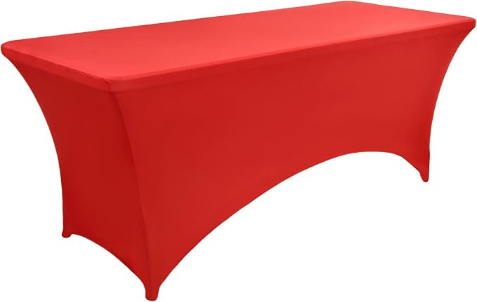 2-Pack 4ft Red Spandex Table Covers - Image 8