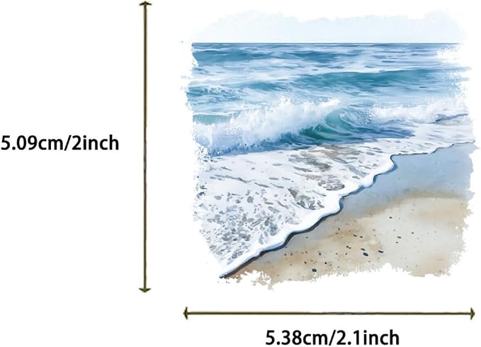 50 Pcs Clear Transparent Ocean Beach Trip Stickers - Image 2