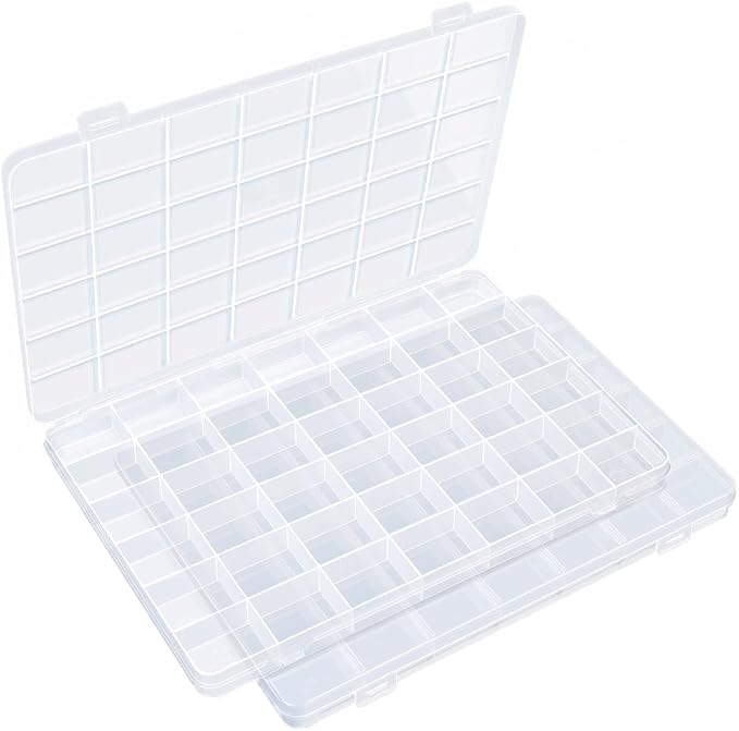 IOOLEEM 42 Grids Plastic Bead Organizer Box, Organizer Container Storage Box by IOOLEEM