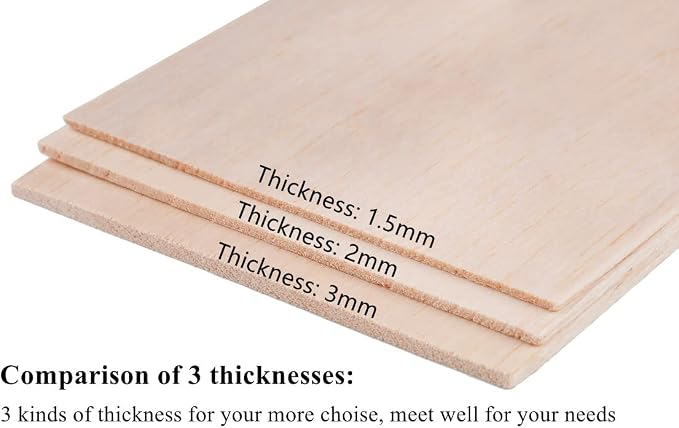 12 Pack Balsa Wood Sheets 1/8 x 4 x 8 Inch Natural Wood Color Unfinished Wood - Image 6