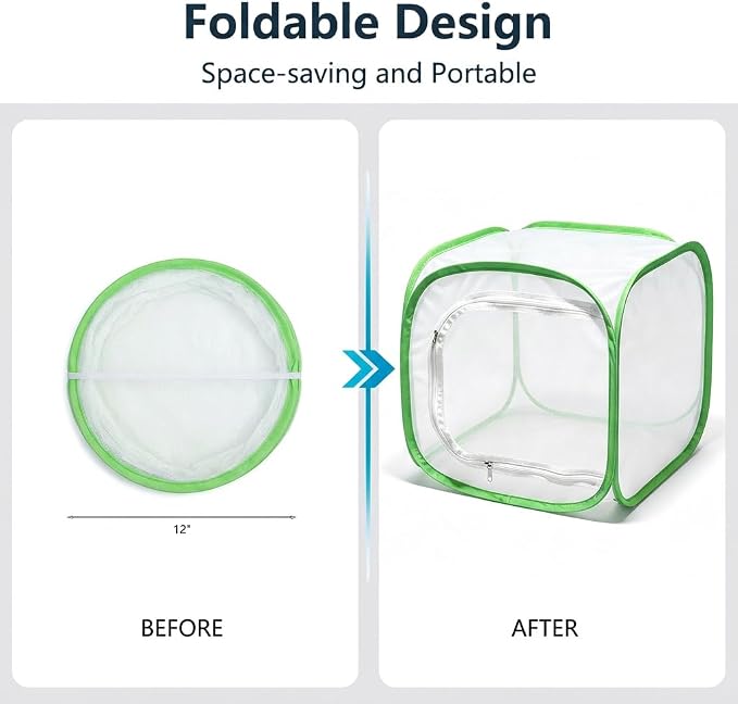 Insect & Butterfly Habitat Cage, Portable Pop-Up Terrarium - Image 5