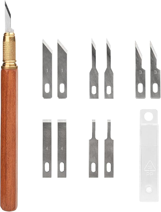 TOOLCOOL Precision Craft Knife Exacto Knife Hobby Knife Set Wooden Handle by TOOLCOOL