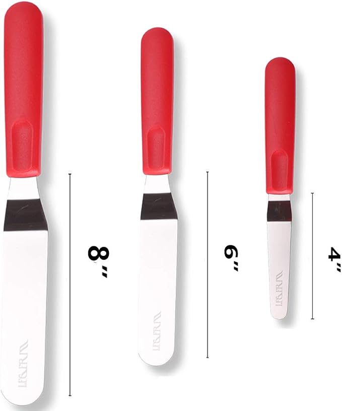 Cake Offset Spatula set of 4 6 8 inch Angled Icing Spatula Cake Decorating - Image 2