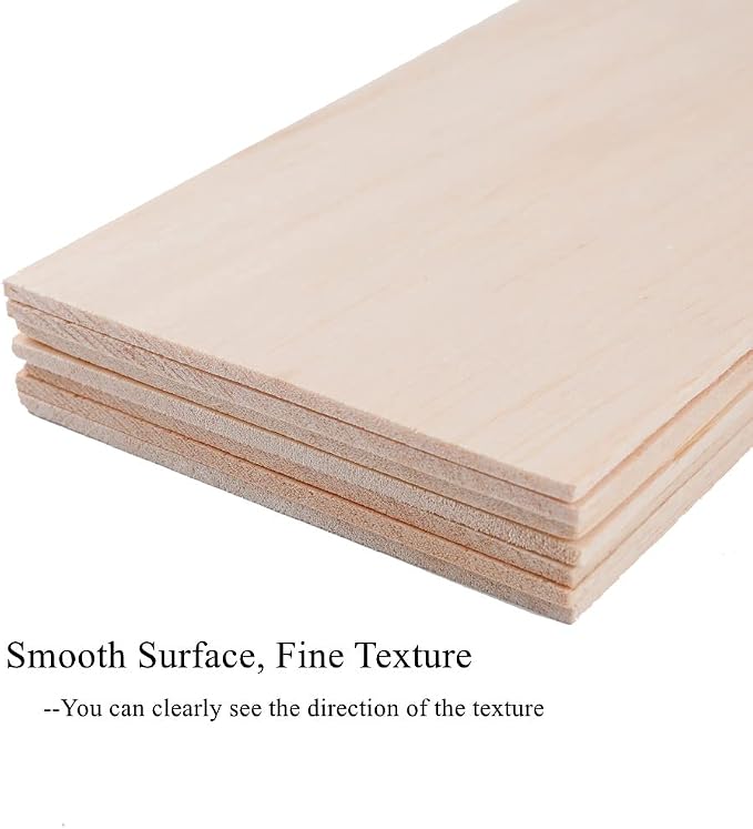 12 Pack Balsa Wood Sheets 1/12 x 4 x 12 Inch Natural Wood Color Unfinished Wood - Image 4