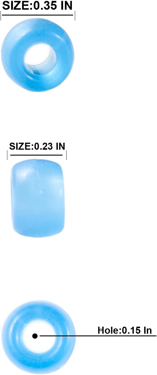 1000 Pcs Acrylic Pink DIY Pony Beads 6x9mm Bulk - Image 7