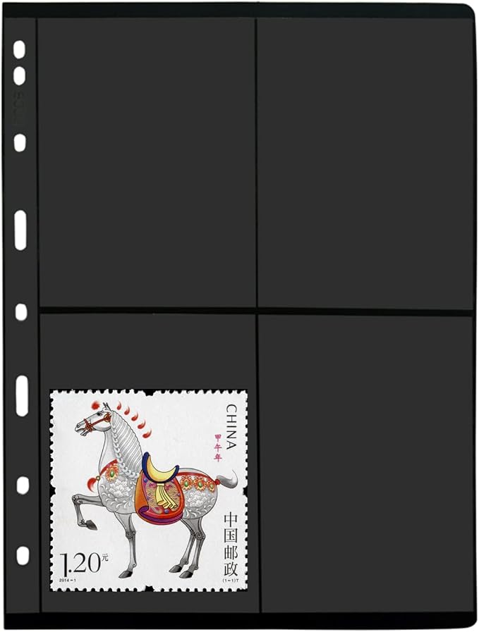 MUDOR 20 Sheets Stamp Pages for Collection Album Binder Book, 4 Girds | 160 by MUDOR
