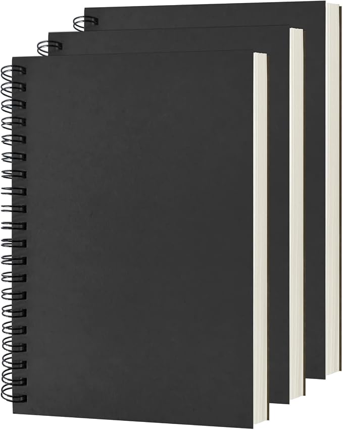 DSTELIN Blank Spiral Notebook, Soft Cover, Sketch book, 100 Pages / 50 Sheets by DSTELIN