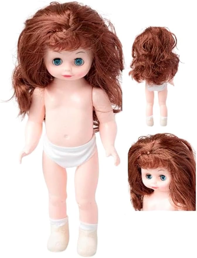 3 Auburn Brunette Full‑Body Dolls – Plastic Craft Doll Models, 13.5" | by FactoryDirectCraft