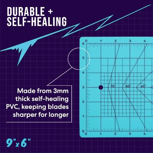 Zoid 9" x 6" Self-Healing Cutting Mat, PVC Grid Mat, Crafting and Sewing Mat - Image 3