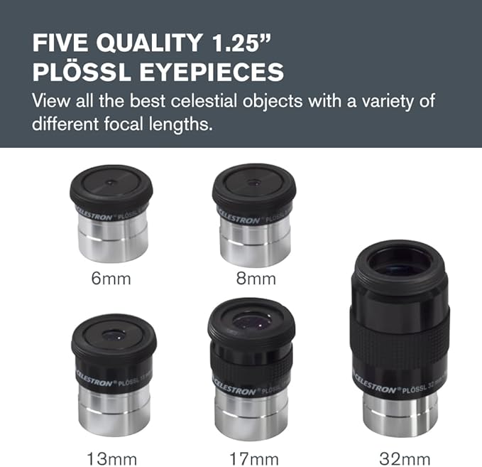 Celestron Accessory Kit with Five 1.25" Plossl Eyepieces, 2x Barlow and Filter - Image 2
