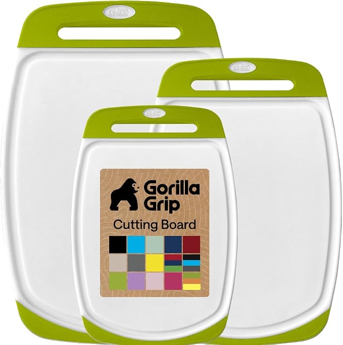 GORILLA GRIP BPA-Free Reversible Kitchen Cutting Board Set of 3, US Designed by Unknown