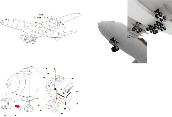 1:100 Paper A380 German Lufthansa Airlines Airplane Model Simulation Aircraft - Image 4