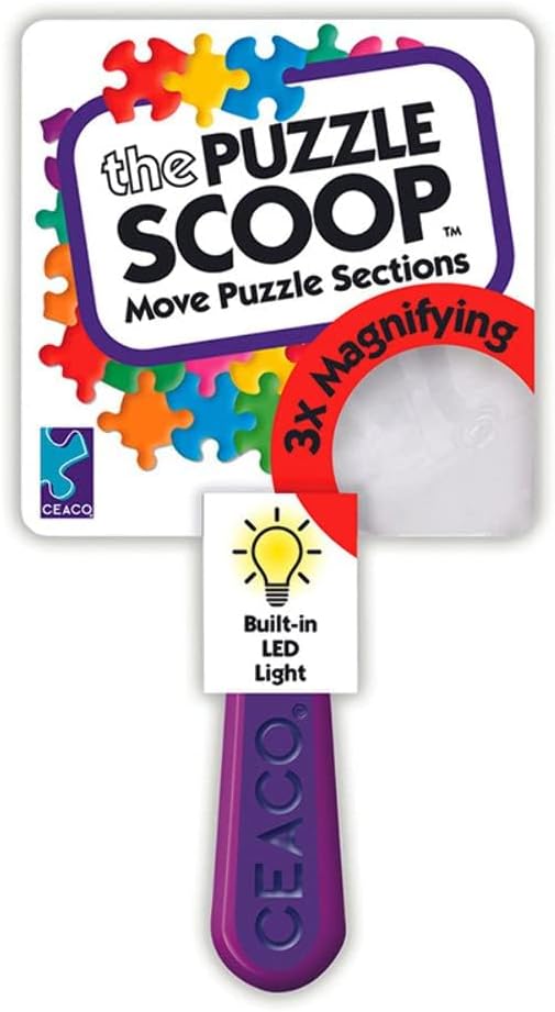 Ceaco Puzzle Scoop with LED Light & 3X Magnifier – Jigsaw Puzzle Accessory by CEACO