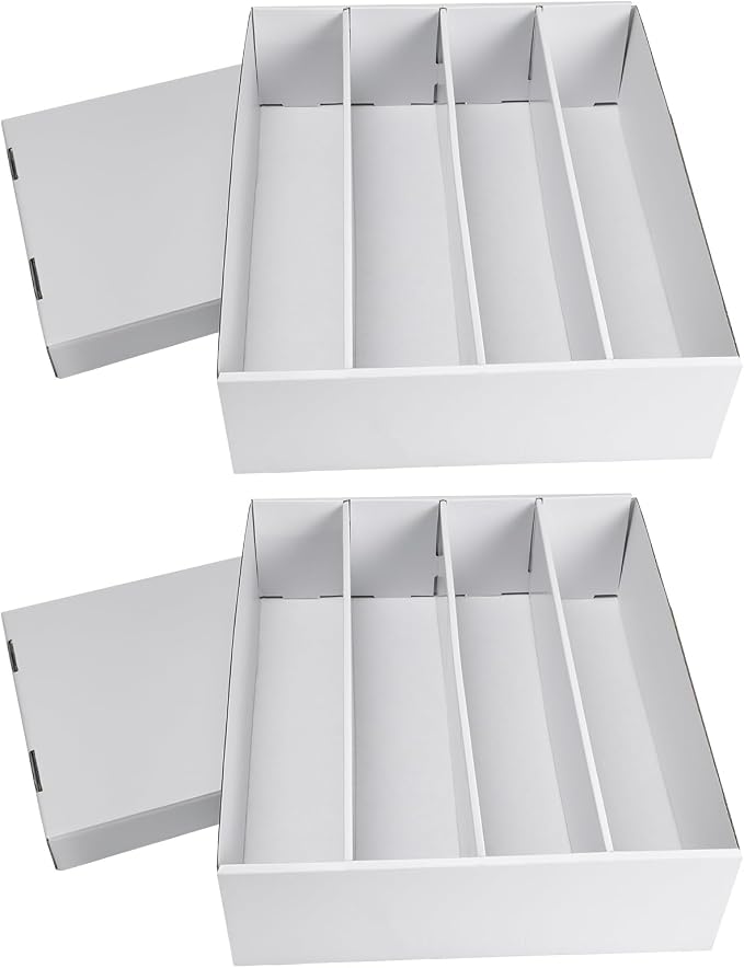 RLAVBL 2-Pack 3600 Count Trading Card Storage Box, 4 Row Cardboard Card Boxes by RLAVBL
