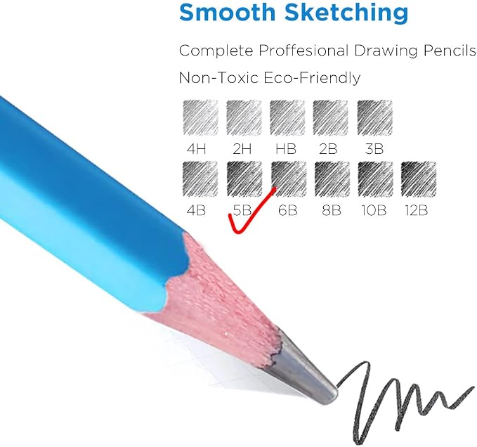 Sketch Pencils for Drawing 5B, Sketching & Doodling | Graphite Pencil for - Image 3