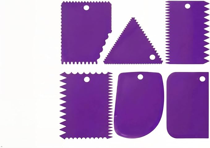 LRONG 6PCS Pottery Tools Plastic Clay Scraper Set Scraping Handle Carved Soft - Image 2