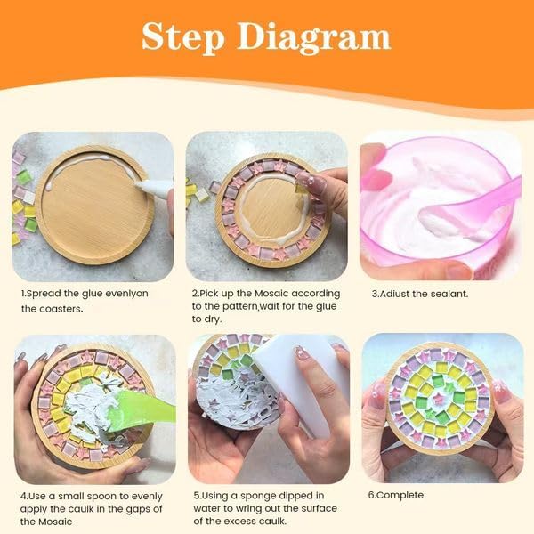 12 Sets DIY Glass Mosaic Tiles for Crafts Mixed Color Mosaic Kits - Image 4