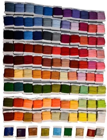 Embroidery Floss Kit 108 Colors 99 Cotton 9 Metallic Threads On Plastic Bobbins - Image 6