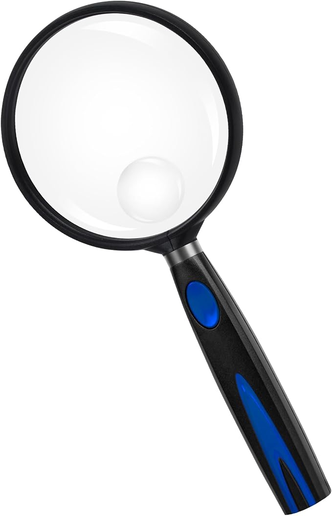 Feosky Handheld Reading Magnifier, 10X Magnifier, 75mm Shatterproof Lens by Feosky