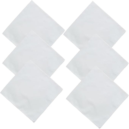 White Bandanas Women Men Large Cotton Tie Dye Party Supplies Plain Head Wrap by MLMOMVME
