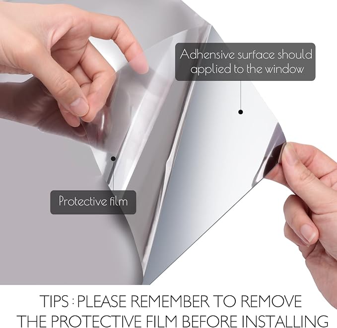 HIDBEA Window Film Daytime Privacy, Heat Control UV Blocking Reflective One Way - Image 8