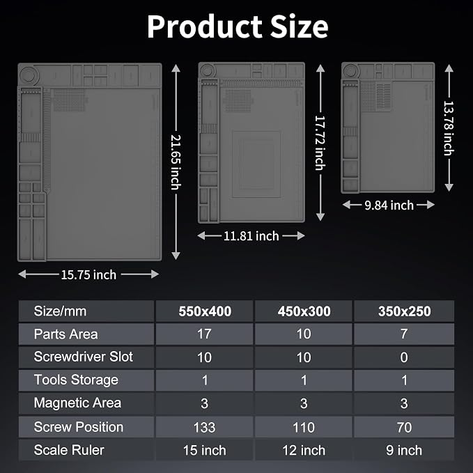 STREBITO Heat Resistant Silicone Soldering Mat up to 932°F, Silicone Work Mat - Image 6