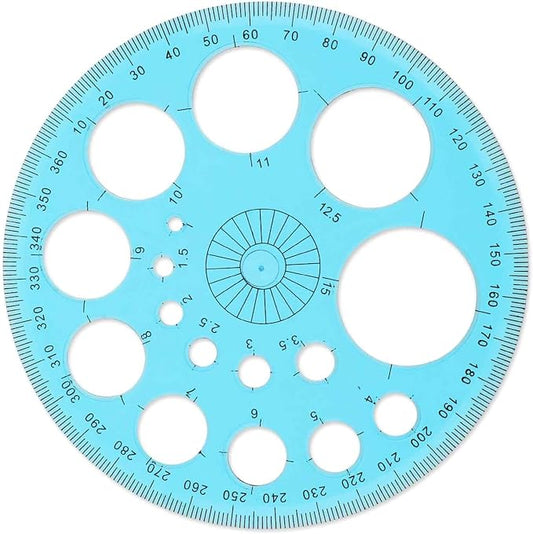Circle Template for Drawing, Plastic Circle Stencil Geometric Circle Ruler for by ZEYIYER