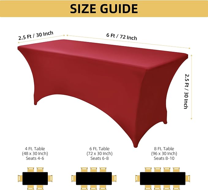 10-Pack 6ft Spandex Table Covers - Image 4