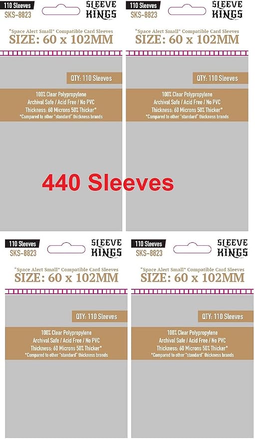 Sleeve Kings Space Alert Compatible Sleeves 60 X 102 mm by SleeveKings