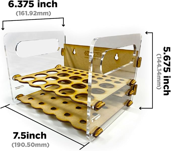 LITKO Mobile Paint Caddy | 15 Bottles + 18 Brushes | 26mm Vallejo Dropper | - Image 3