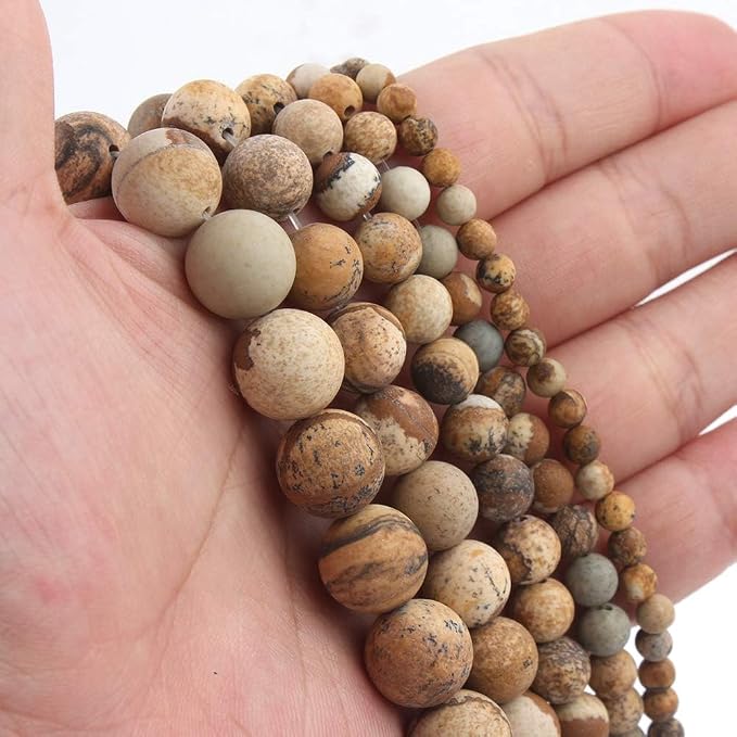 10mm Matte Picasso Jasper Bead, 15-Inch Matte Round Loose Stone Beads - Image 8