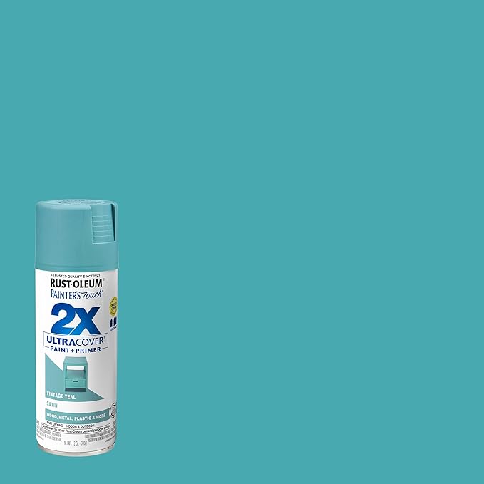 Rust-Oleum Painter's Touch 2X Ultra Cover Spray Paint, Satin Vintage Teal | - Image 2