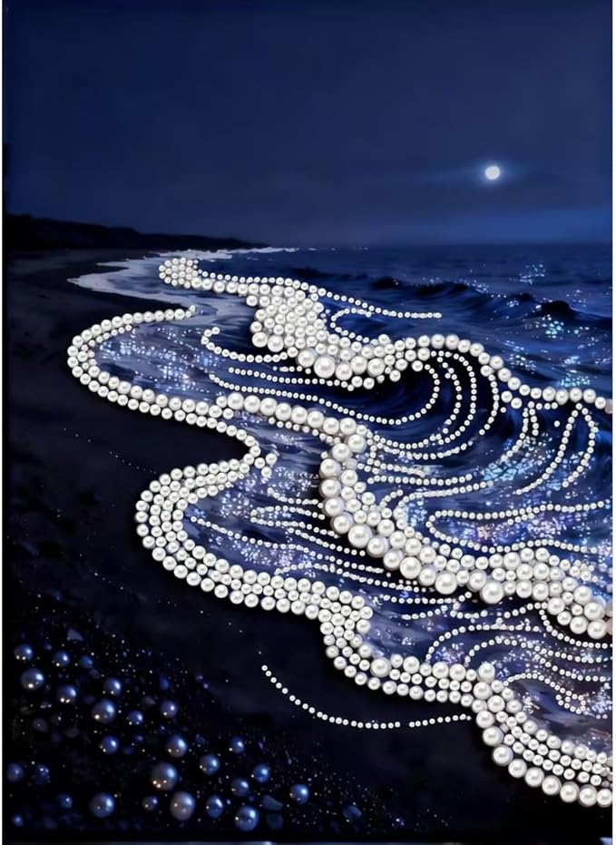 Sea Wave Special Shaped Diamond Art Painting Kits by Unknown