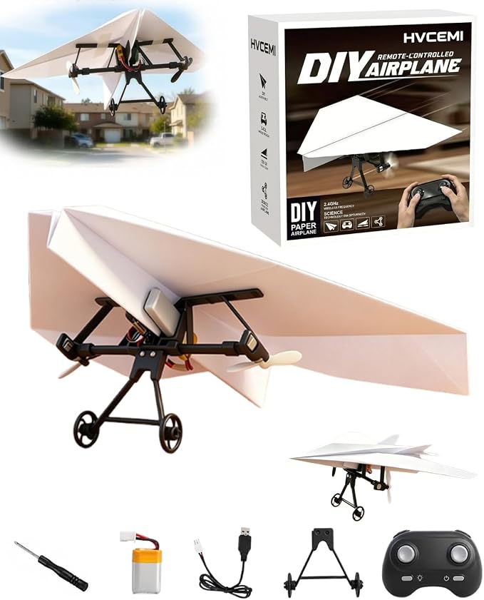 Rc Paper Airplane Motor Kit DIY Model Airplanes Launcher Construction Set by Hvcemi