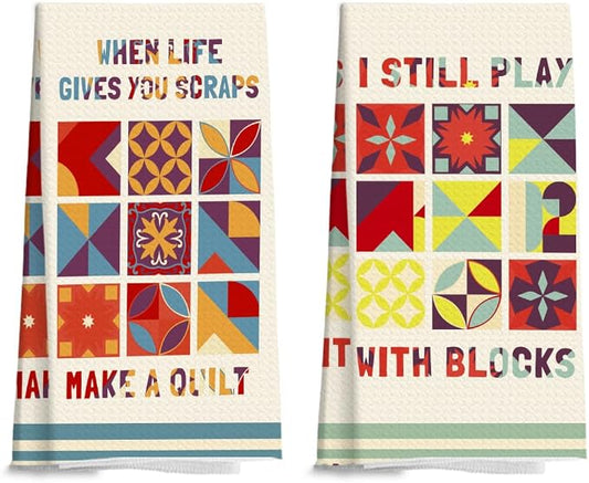 Quilters Gifts Kitchen Towels, Sewing Quilting Lovers Gifts Kitchen Towels by Unknown