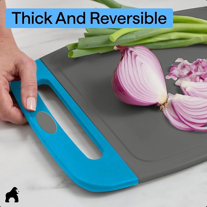 GORILLA GRIP BPA-Free Reversible Kitchen Cutting Board Set of 3, US Designed - Image 7