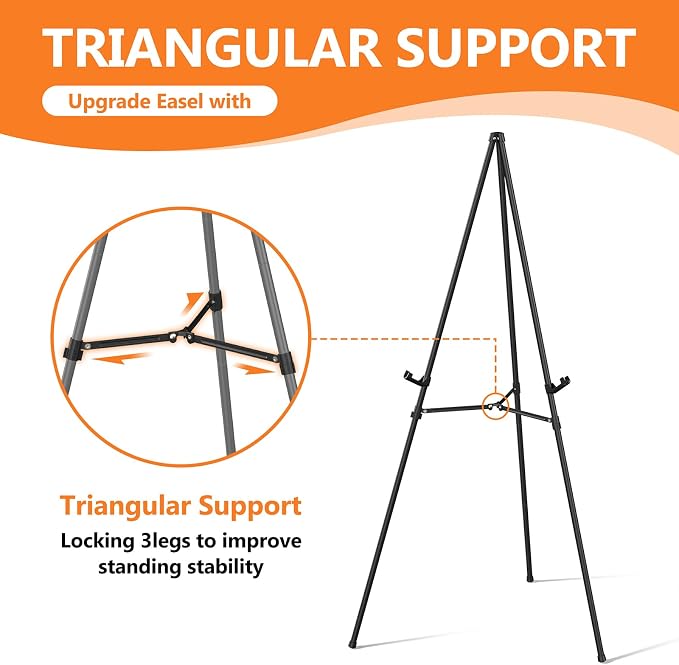 Easel Stand for Sign Portable, Adjustable Metal Easels for Display, Wedding - Image 2