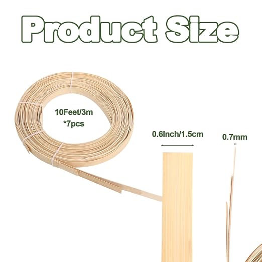 Bamboo Strips for Weaving, 0.6 Inch Wide Strips for Craft 10 Feet Long Smooth - Image 2